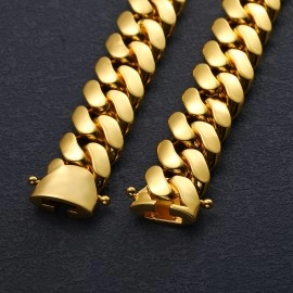 New Hip Hop Jewelry 20mm Heavy Luxury 18K Real Gold Plated Custom Solid Cuban Miami Cuban Link Chain Necklace For Men Wholesale
