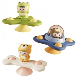 Montessori Baby Bath Toys Funny Bathing Sucker Spinner Suction Cup Cartoon Top Fidget Educational Toys For Children Boys Gift
