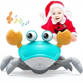 Baby Escape Crawling Crab Interactive Learning Toys Infant Tummy/Bath Toys With Musical Sounds&Lights Moving Sensory Crabs